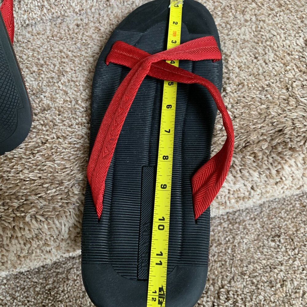 Prada Sport Red Colorblock Pattern Crossover Straps Canvas Slides - Picture 12 of 13